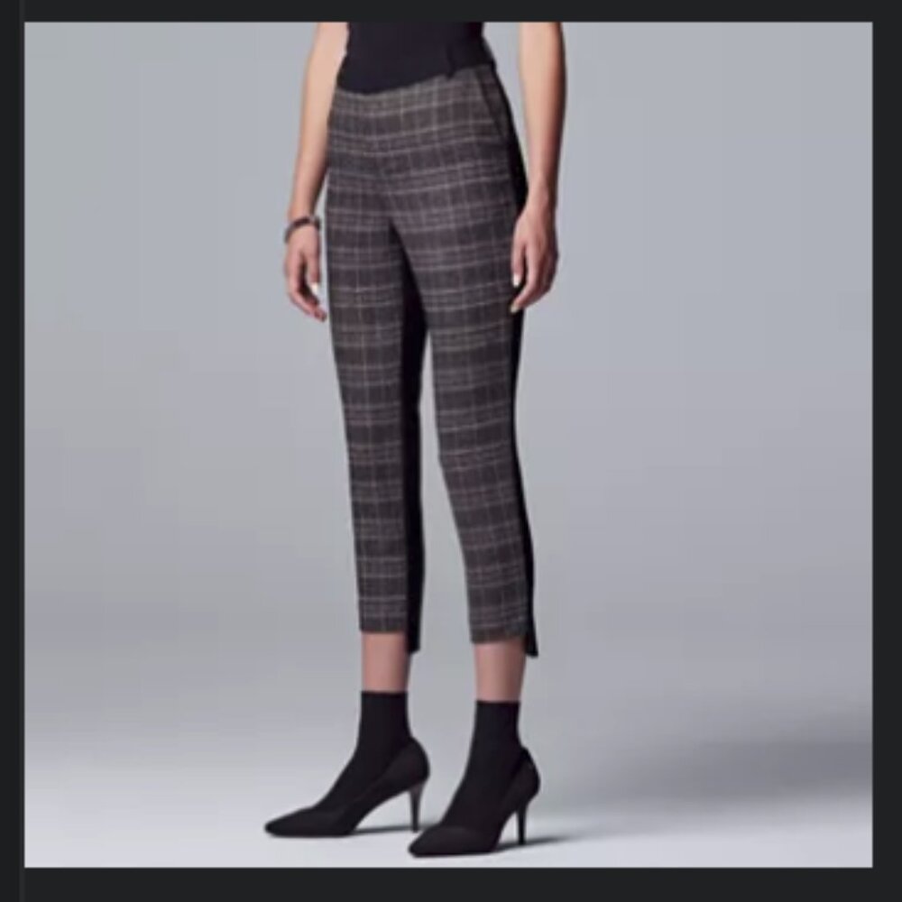 Women's Simply Vera Vera Wang Contrast-Panel Slim Trouser Pants